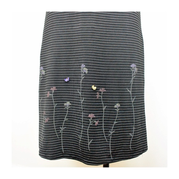 Rampage Fitted Striped Floral Midi Jersey Dress - Picture 6 of 10